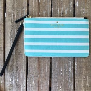 Kate Spade Striped Leather Wristlet